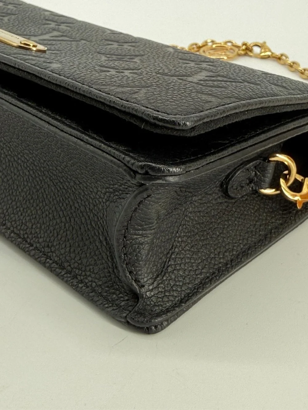 Louis Vuitton Lily Wallet On Chain Black Monogram Empreinte Leather Bag